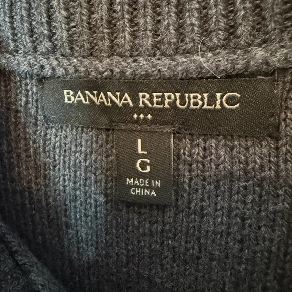 Banana Republic Dark Gray Knit Sweater Dress Sz Lg - Picture 3 of 5